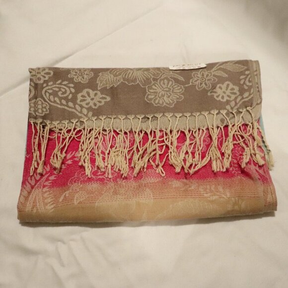 Pashmina Women's 100% Cashmere Fringe Colorful Scarf Shawl - Picture 2 of 4